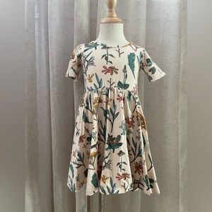 Alice+Ames Floral Print Kids Dress - Cream